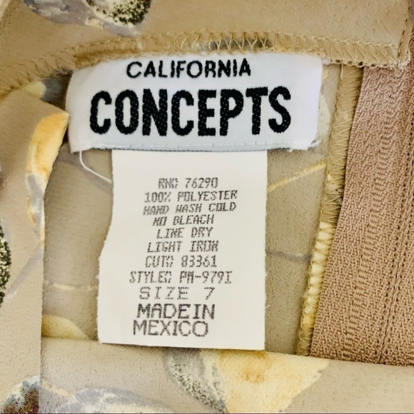 VTG CALIFORNIA CONCEPTS gray floral maxi dress 7 - Picture 8 of 8